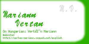 mariann vertan business card